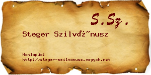 Steger Szilvánusz névjegykártya